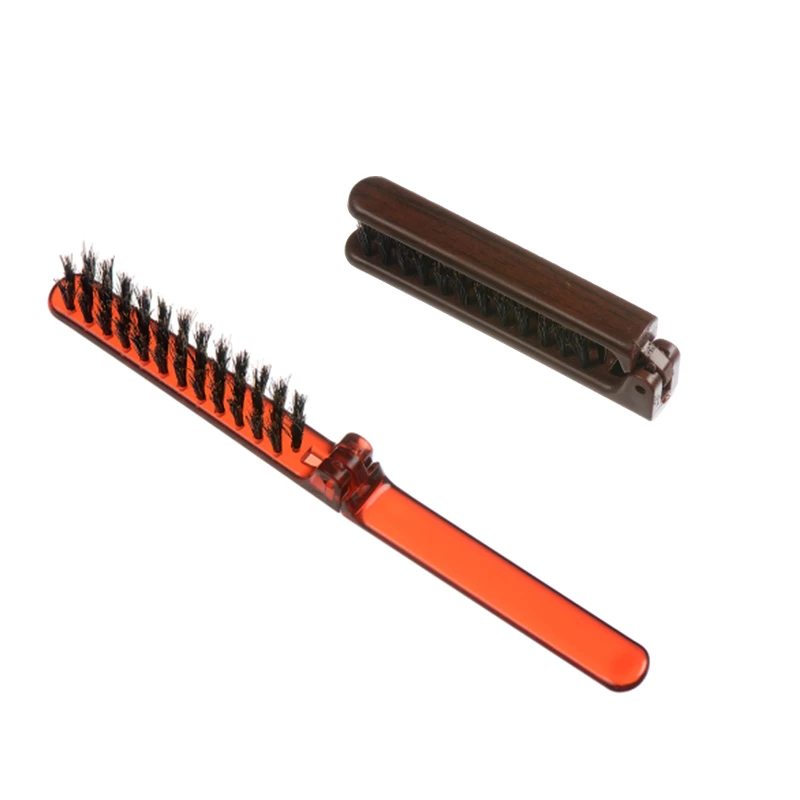 Mini cepillo de pelo compacto plegable con cerdas de jabal&iacute;