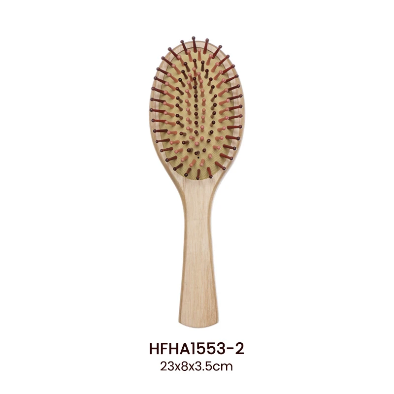 Cepillo paleta de madera de fresno con p&uacute;as de colores