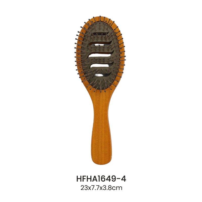 Cepillo para desenredar madera FSC con pintura marr&oacute;n