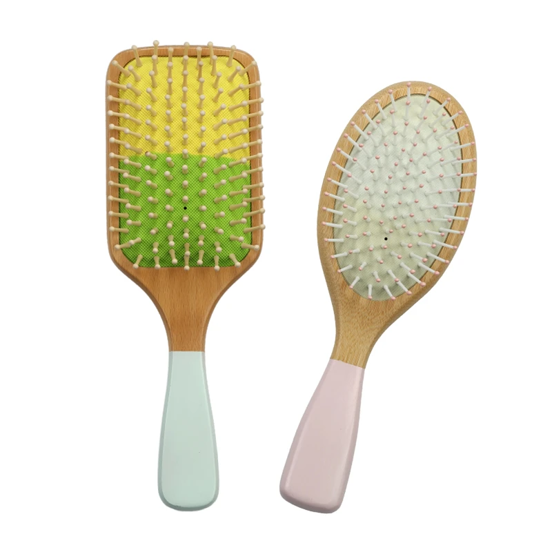 Cepillo de pelo de madera de paleta de pintura especial OEM, estilos variados de pasador, formas rec