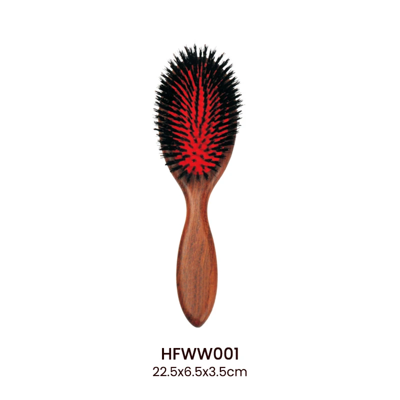 Cepillo de pelo personalizado de madera de olivo de alta calidad con cerdas de jabal&iacute; 100% naturales