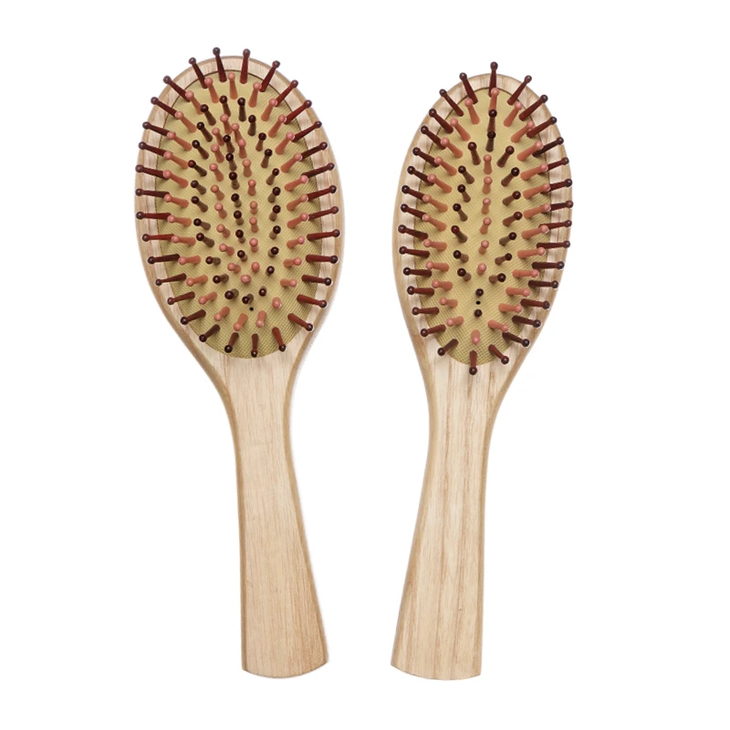 Cepillo paleta de madera de fresno con p&uacute;as de colores
