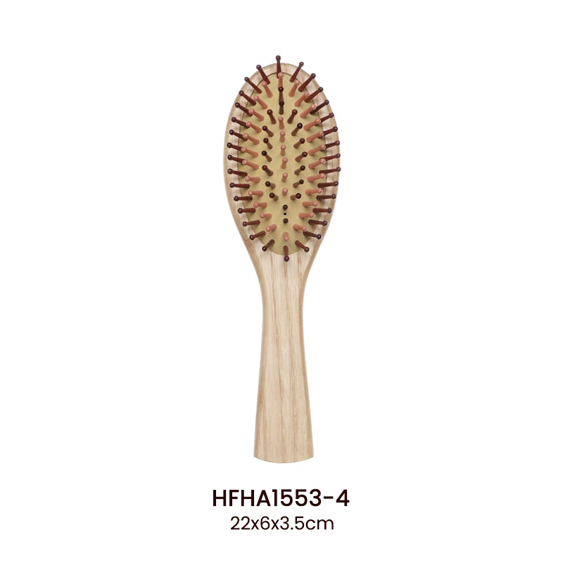 Cepillo paleta de madera de fresno con p&uacute;as de colores