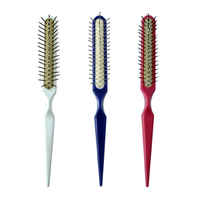 Cepillo para el cabello de colores con alfileres de metal