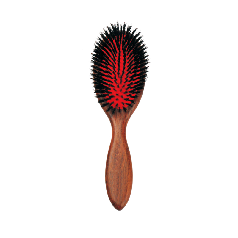 Cepillo de pelo personalizado de madera de olivo de alta calidad con cerdas de jabal&iacute; 100% naturales