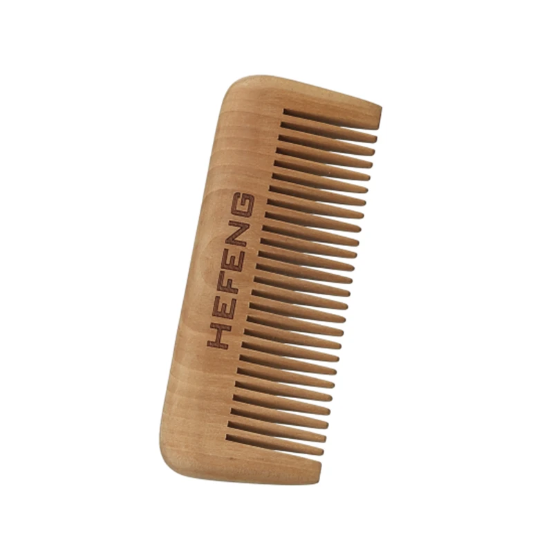 Peine de bolsillo de madera natural con logotipo personalizado