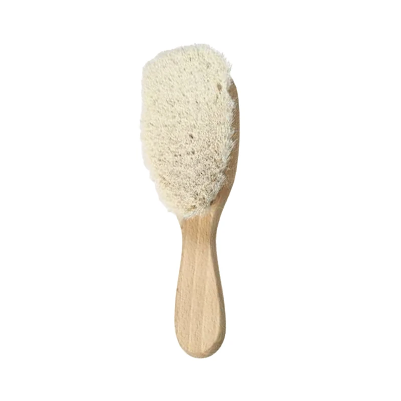 Cepillo para beb&eacute; de madera natural con pelo suave de fibra de ma&iacute;z