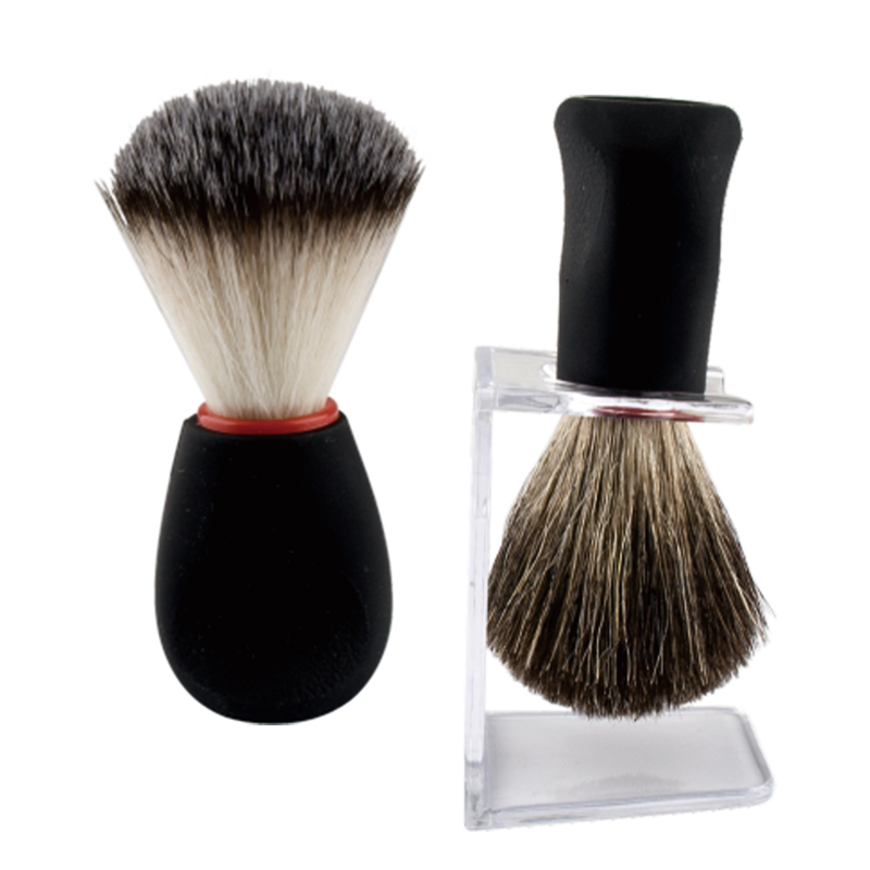 Brocha de afeitar con soporte colgante de pl&aacute;stico para barber&iacute;a