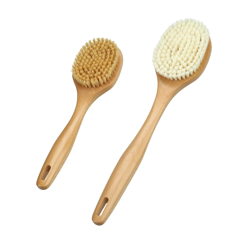 Cepillo largo y corto con mango curvo personalizado para ducha