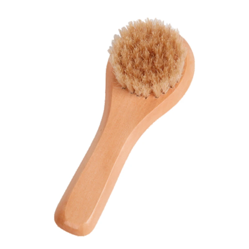 Cepillo facial de cerdas de jabal&iacute; natural 100% madera FSC