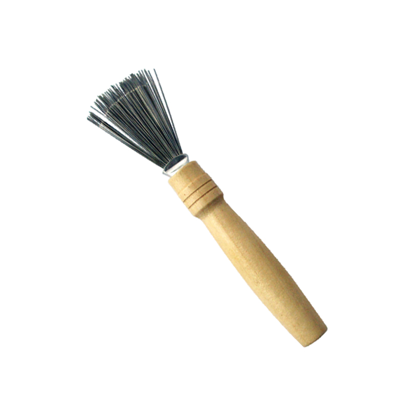 Limpiador de cepillo de madera 100% natural con alambre de acero inoxidable eficiente