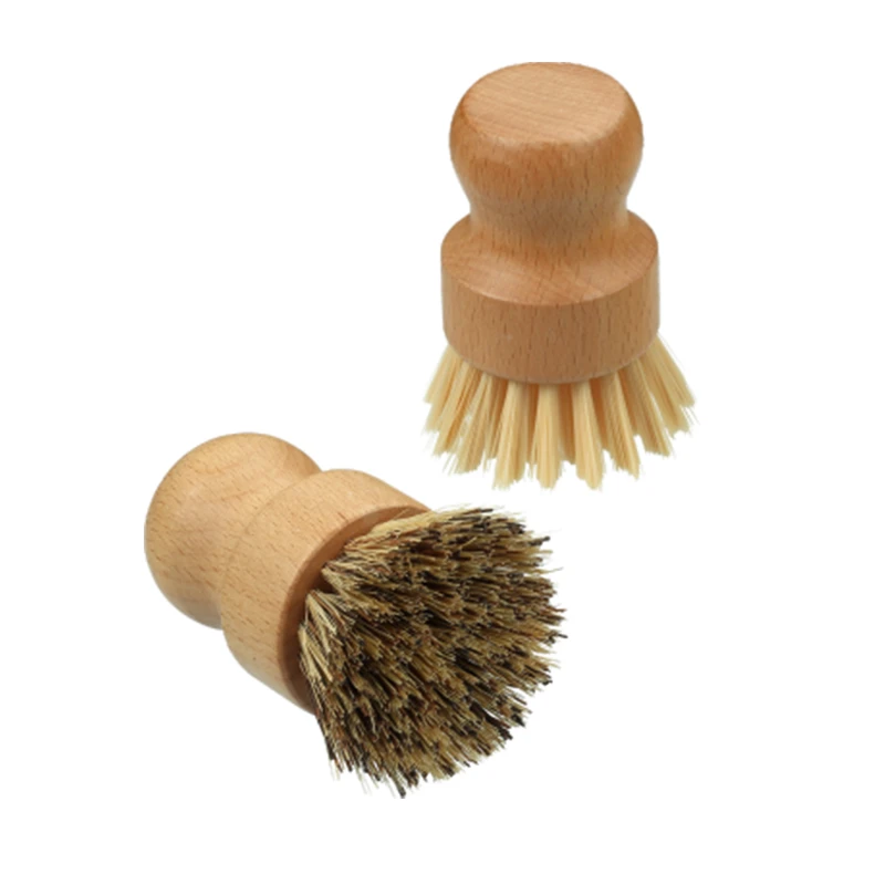 Cepillo de Limpieza 100% Vegano Madera Natural con Cactus