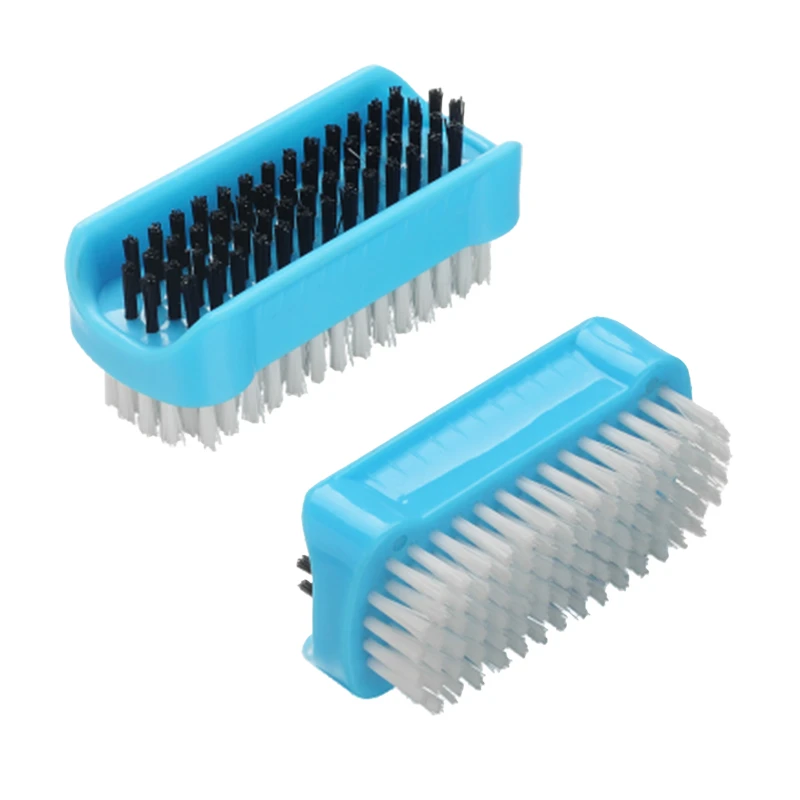 Cepillo de pl&aacute;stico para manos y u&ntilde;as de doble cara, cerdas de 2 colores