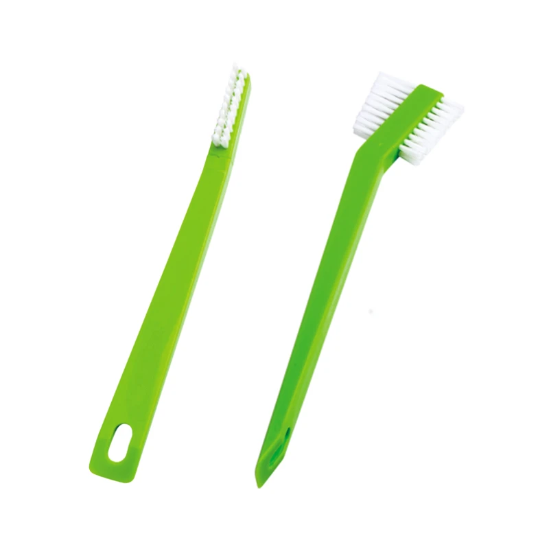 Cepillo de limpieza de detalles de doble cabezal de pl&aacute;stico 2 en 1