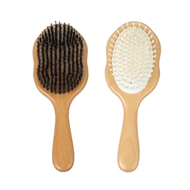 Lindo cepillo para el cabello para el cuidado del cuero cabelludo de madera de haya de calabaza