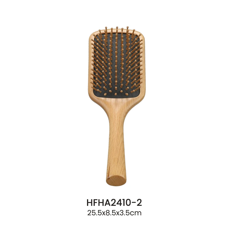 Cepillo para peinar el cabello con coj&iacute;n de aire de madera de haya grande