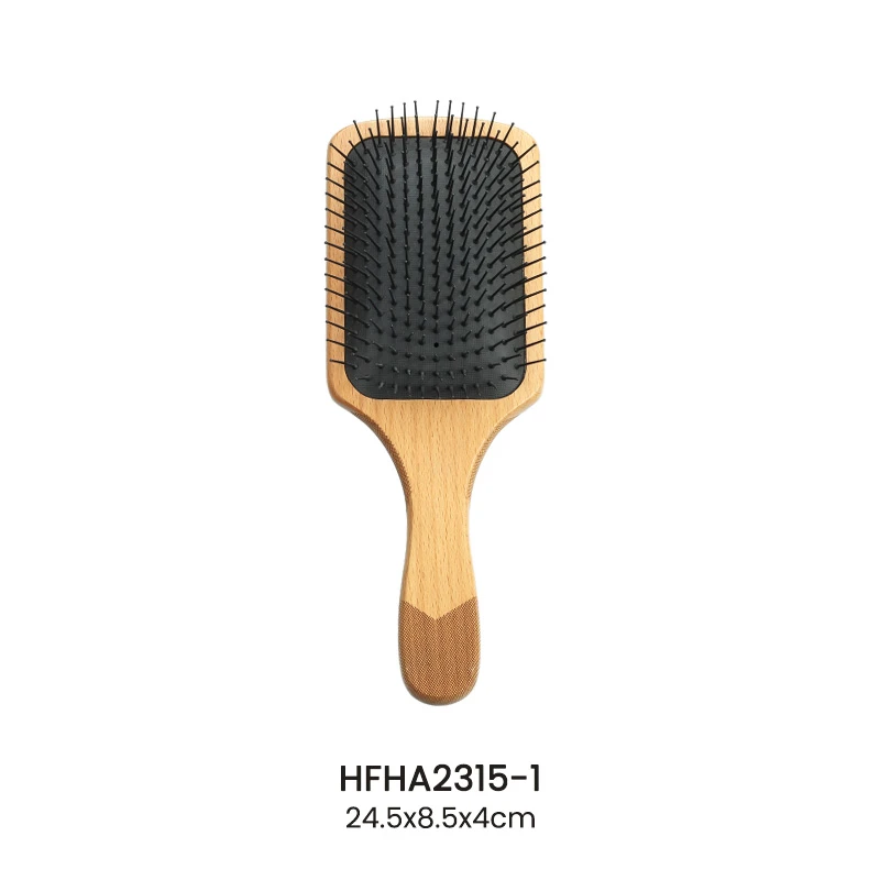Cepillo paleta de madera de haya con mango de dise&ntilde;o l&aacute;ser