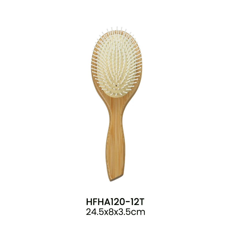 Cepillo para el cabello de bamb&uacute; con certificaci&oacute;n FSC, alfileres de nailon y cerdas de jabal&iacute;