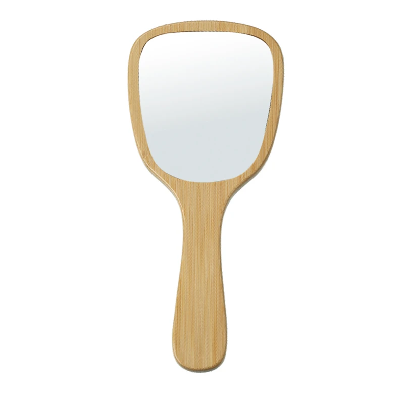 Espejo de tocador port&aacute;til de mano de madera