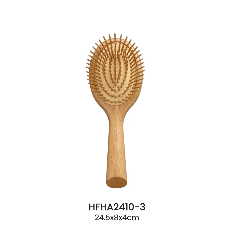 Cepillo para peinar el cabello con coj&iacute;n de aire de madera de haya grande