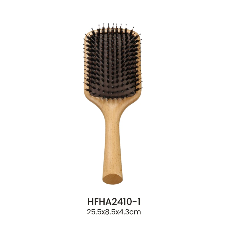 Cepillo para peinar el cabello con coj&iacute;n de aire de madera de haya grande