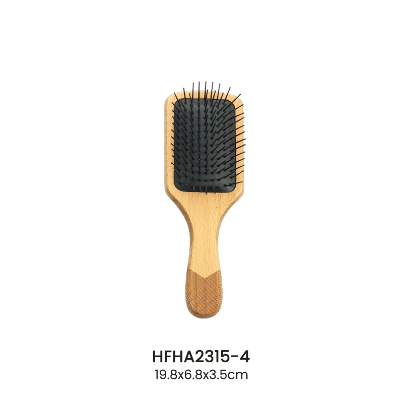 Cepillo paleta de madera de haya con mango de dise&ntilde;o l&aacute;ser