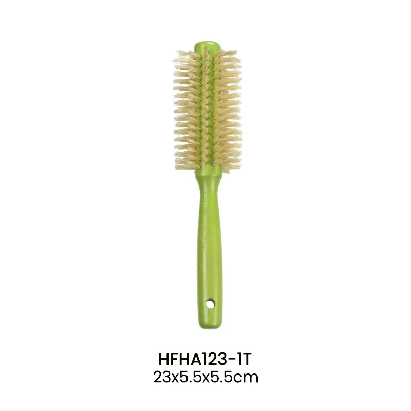 Juego de cepillos para el cabello 100 % bamb&uacute; de dos tonos a rayas verdes con diferentes cerdas