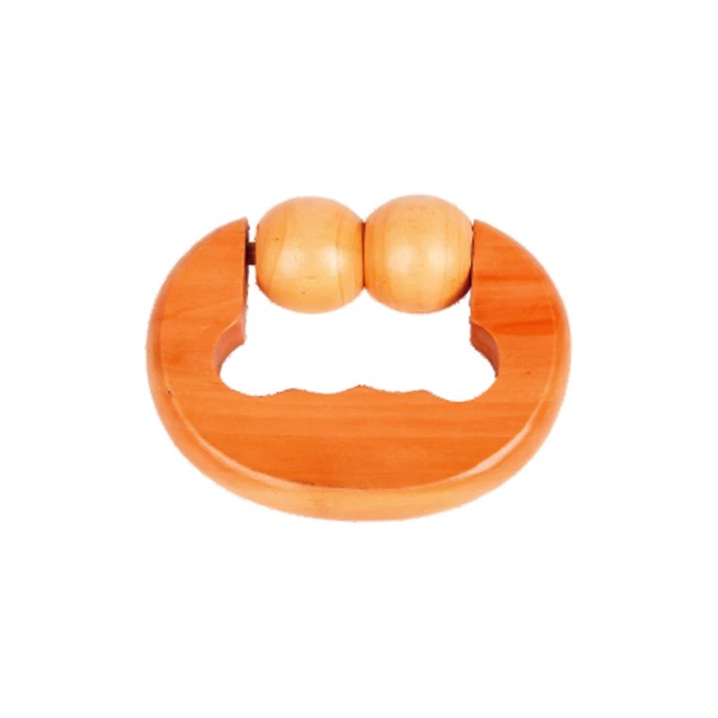 Rodillo de masaje corporal de mano de madera para alivio muscular