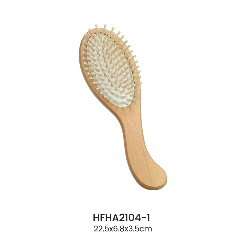 Cepillo de pelo ergon&oacute;mico de madera Schima Superba con mango curvo