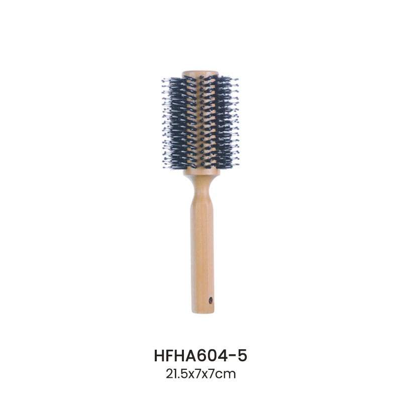Cepillo de pelo redondo de madera de cerdas mixtas personalizado