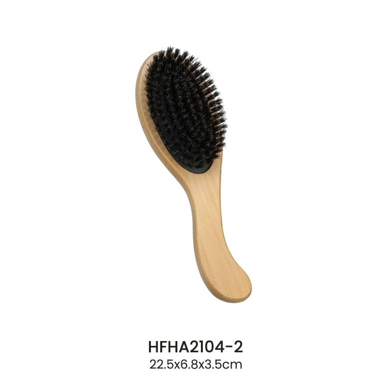 Cepillo de pelo ergon&oacute;mico de madera Schima Superba con mango curvo