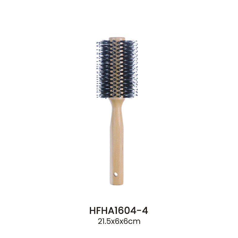 Cepillo de pelo redondo de madera de cerdas mixtas personalizado