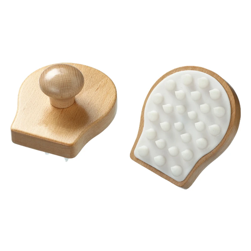 Cepillo de champ&uacute; en forma de pan para el cuero cabelludo con p&uacute;as de silicona suave