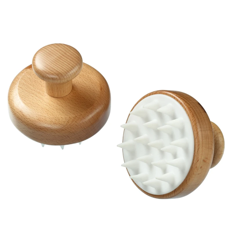 Cepillo de madera para el cuidado del cuero cabelludo para eliminar la caspa