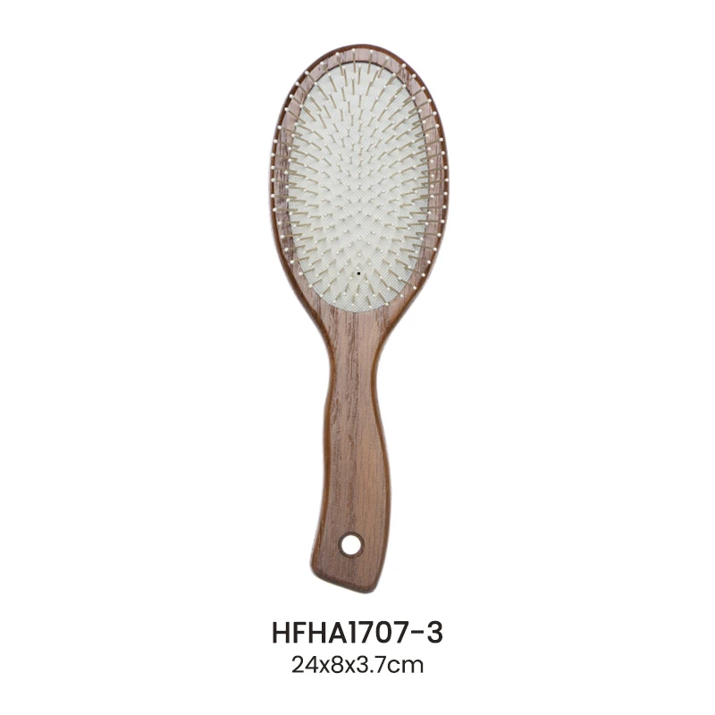 Cepillo de pelo ergon&oacute;mico de madera de Ashtree con pasadores de nailon para venta al por mayor