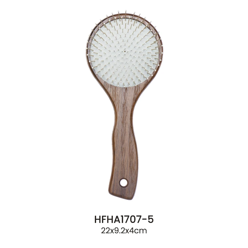 Cepillo de pelo ergon&oacute;mico de madera de Ashtree con pasadores de nailon para venta al por mayor