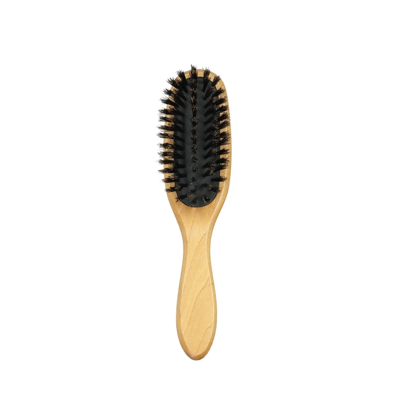 Cepillo para desenredar el cabello con cerdas de jabal&iacute; de madera de arce personalizado