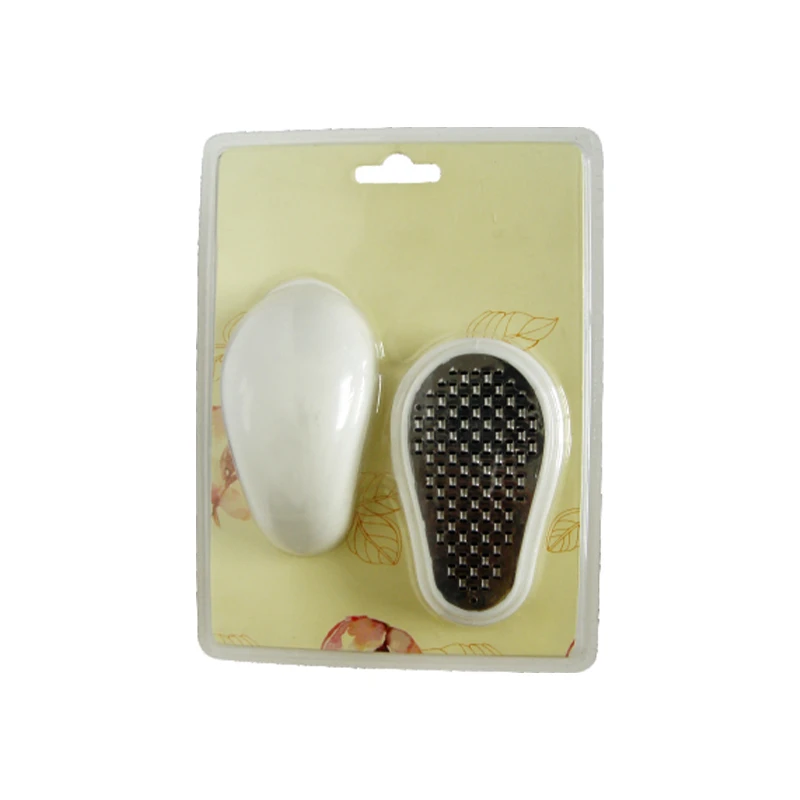 Lima de pl&aacute;stico para pies en blister con escofina de metal