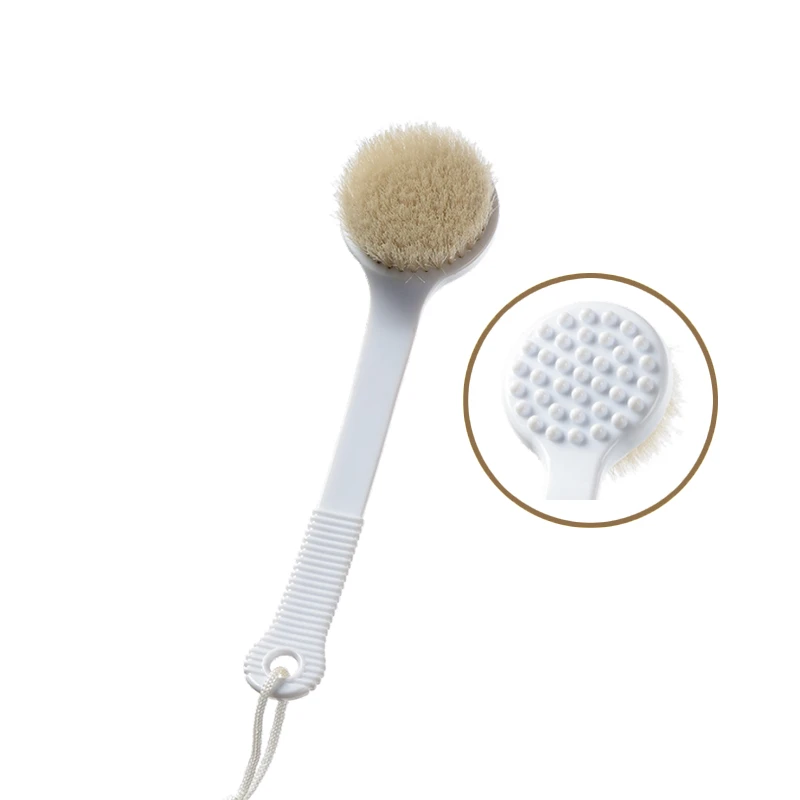 Cepillo corporal de ba&ntilde;o de pl&aacute;stico de dos cabezales para el cuidado de la piel